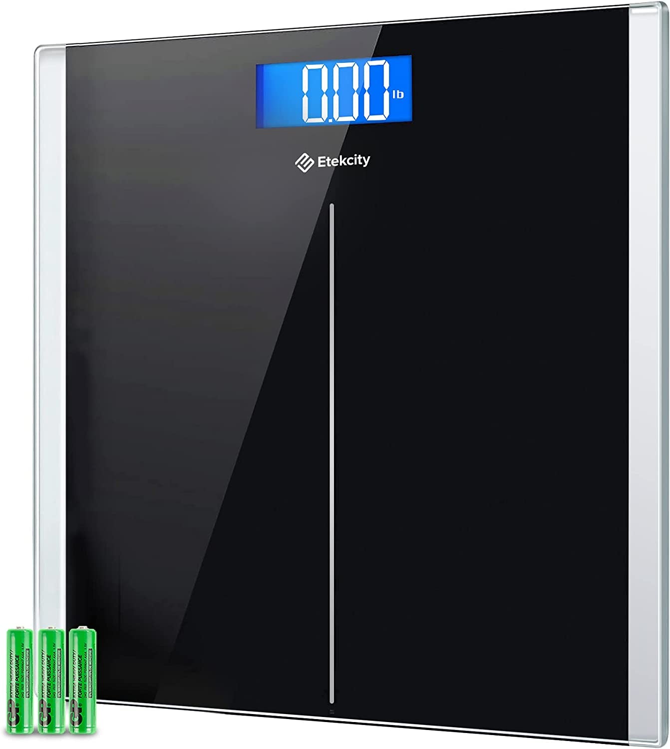 Bathroom Scale for Body Weight, Highly Accurate Digital Weighing Machine for People, Large Size and Backlit LCD Display, 6Mm Tempered Glass, 400 Pounds