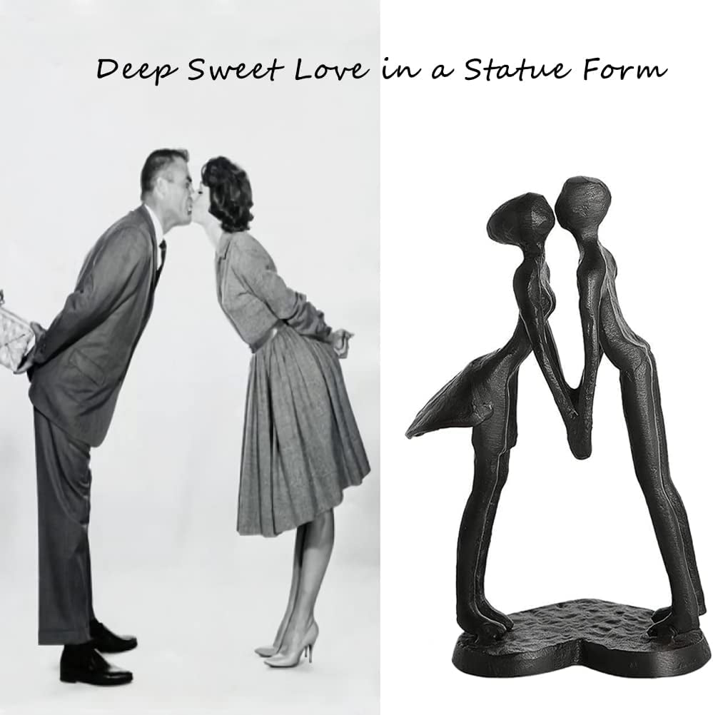 Affectionate Couple Art Iron Sculpture, Passionate Kiss