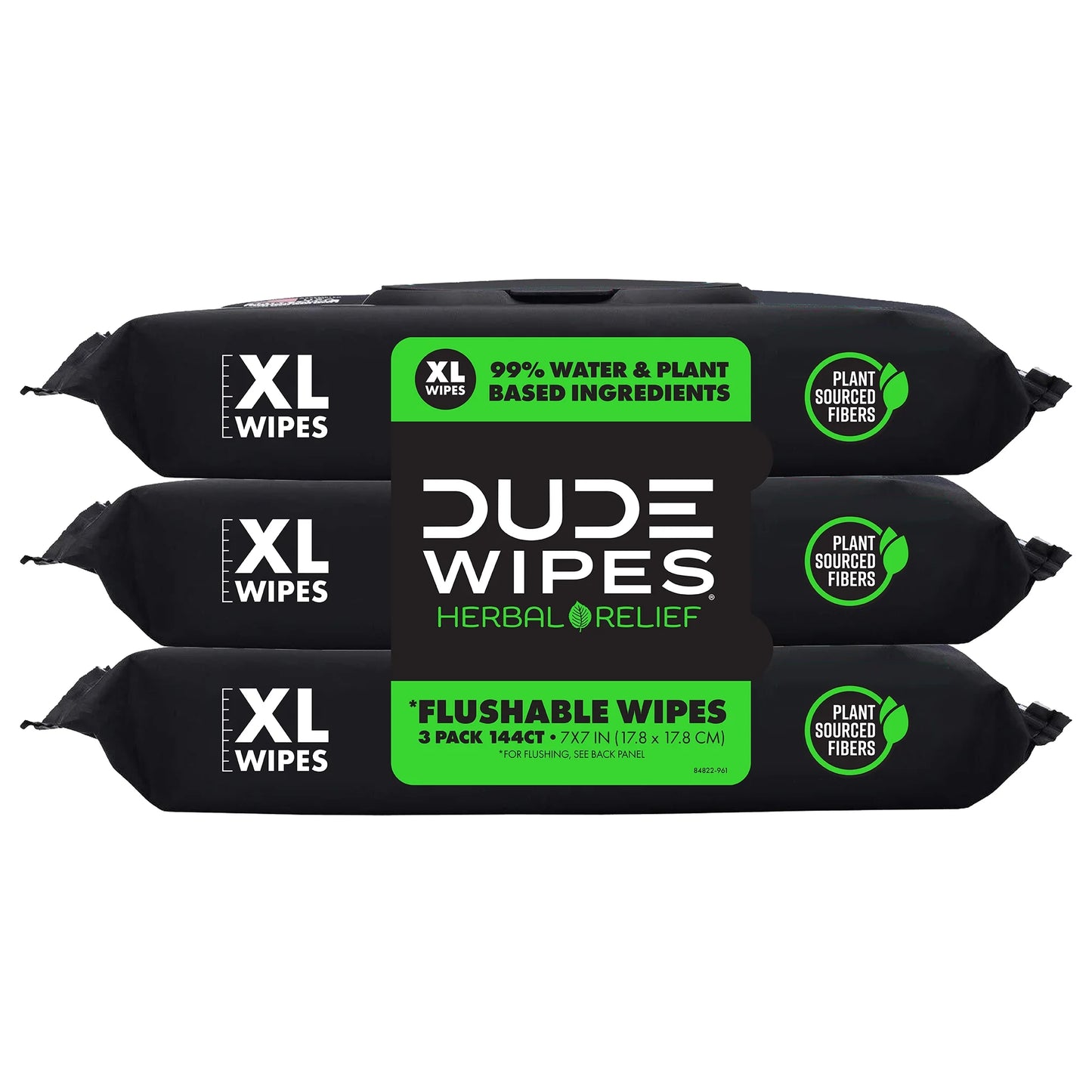 Wipes Flushable Wipes, XL Wet Wipes for at Home Use, Herbal Relief, 144 Count