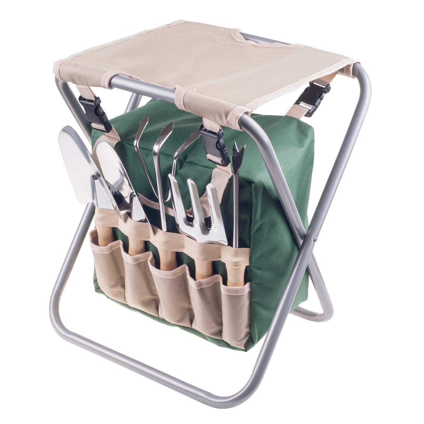 All-In-One Garden Tool Set, Stool, and Carry Bag