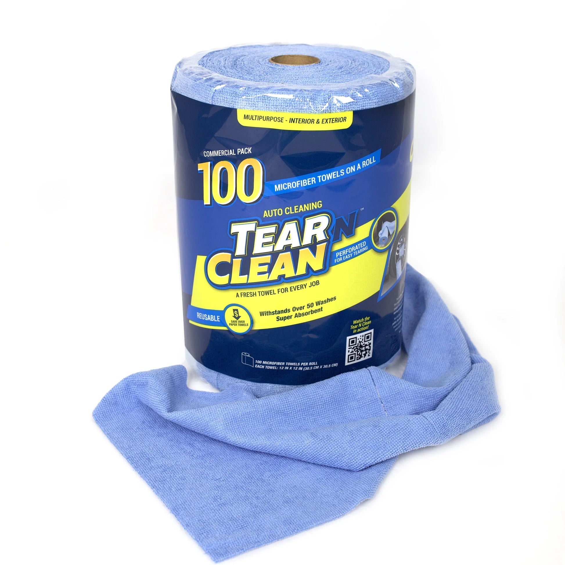 Tear N Clean Commercial Grade Microfiber Roll 100Ct, Yellow