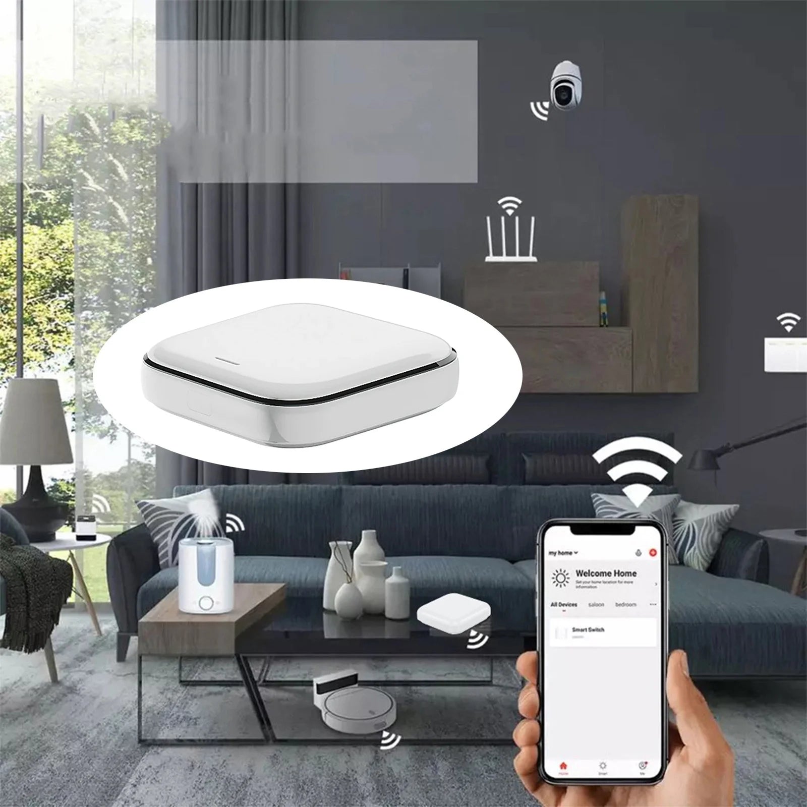 Clearance！Smart Appliances Smart Linkage Wireless Multi-Mode Tuya Internet of Things PIR Universal Remote Control Smart Voice Assistant Matches All Smart Home Assistants