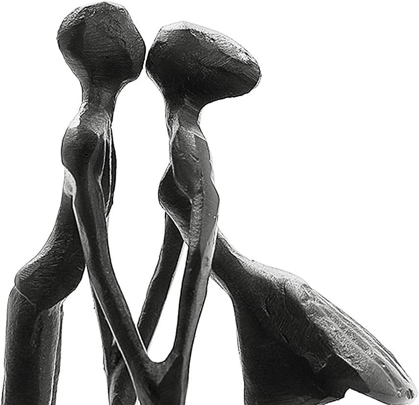 Affectionate Couple Art Iron Sculpture, Passionate Kiss