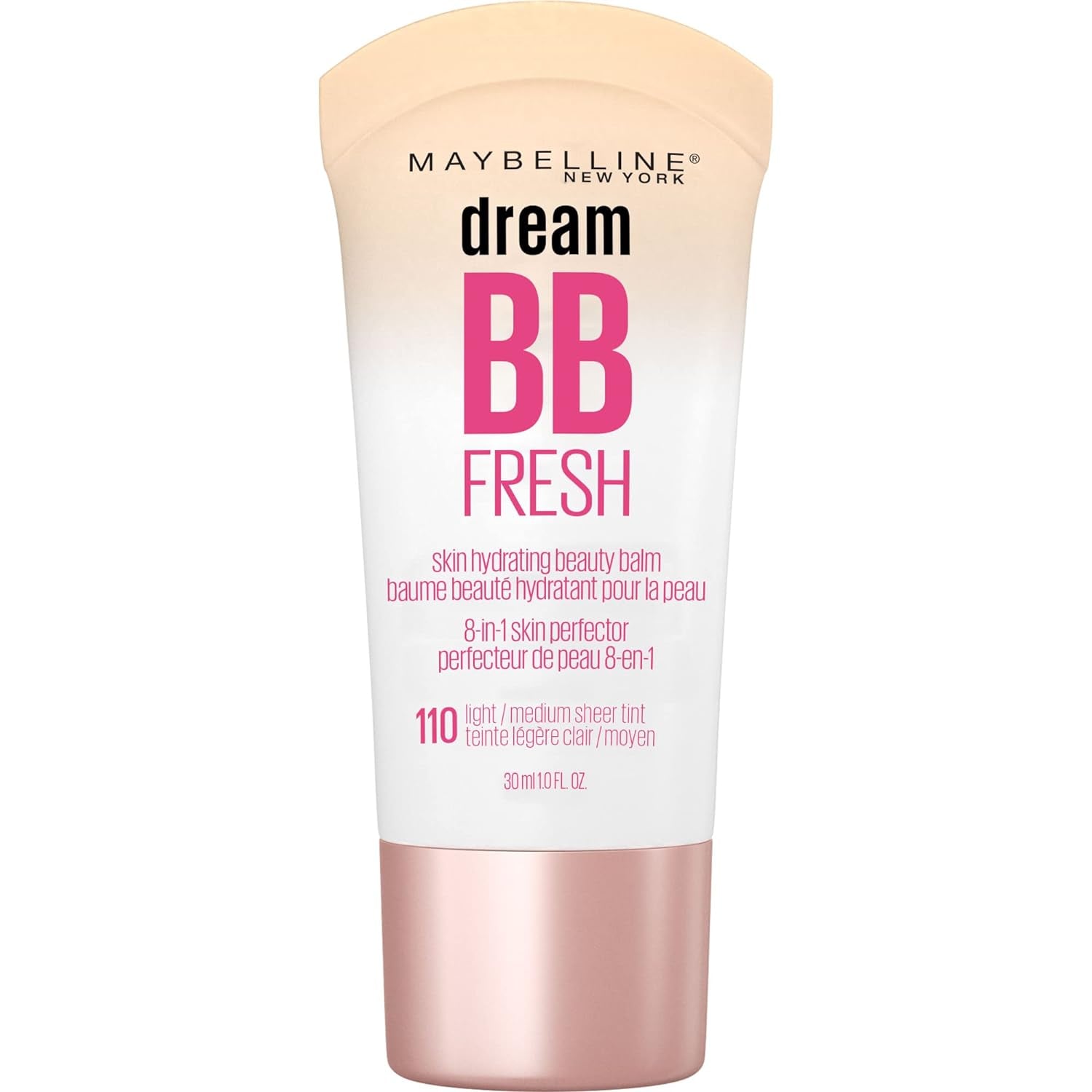 Dream Fresh Skin Hydrating BB Cream, 8-In-1 Skin Perfecting Beauty Balm with Broad Spectrum SPF 30, Sheer Tint Coverage, Oil-Free, Light/Medium, 1 Fl Oz