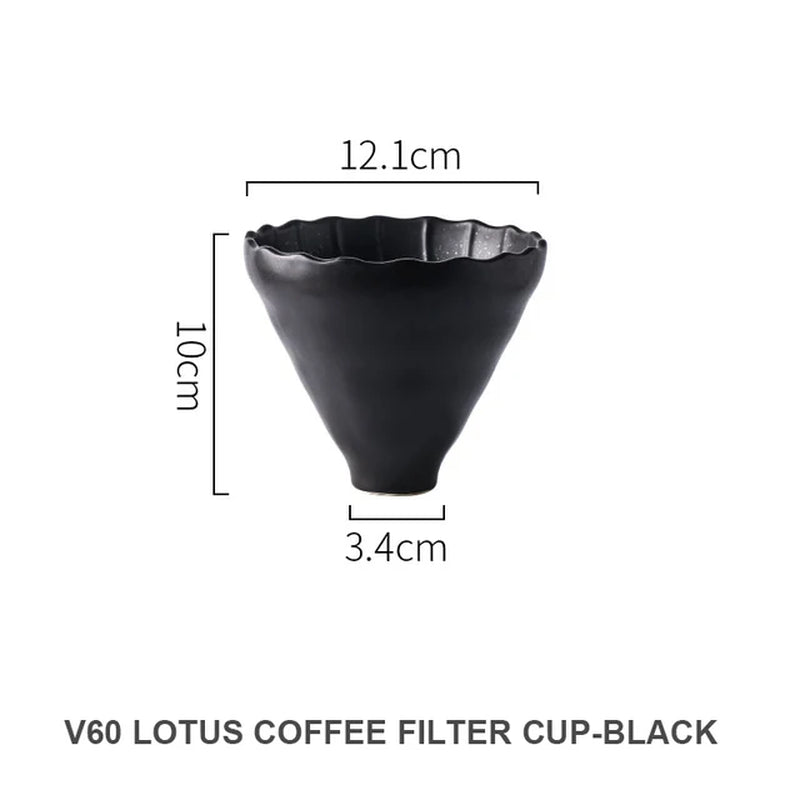 60° Espresso Coffee Filter Reusable Ceramics Coffee Dripper Funnel Drip Coffee Maker with Holder Coffeeware Coffee Accessories