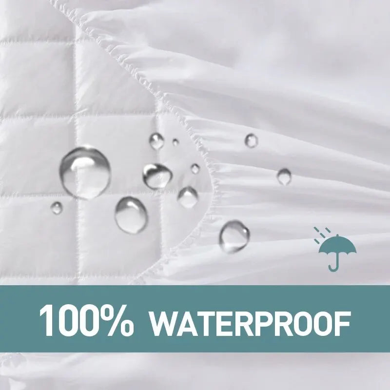 Waterproof Mattress Protector, Fitted Sheet Waterproof Mattress Cover, Breathable & Noiseless Mattress Pad, with Deep Pocket