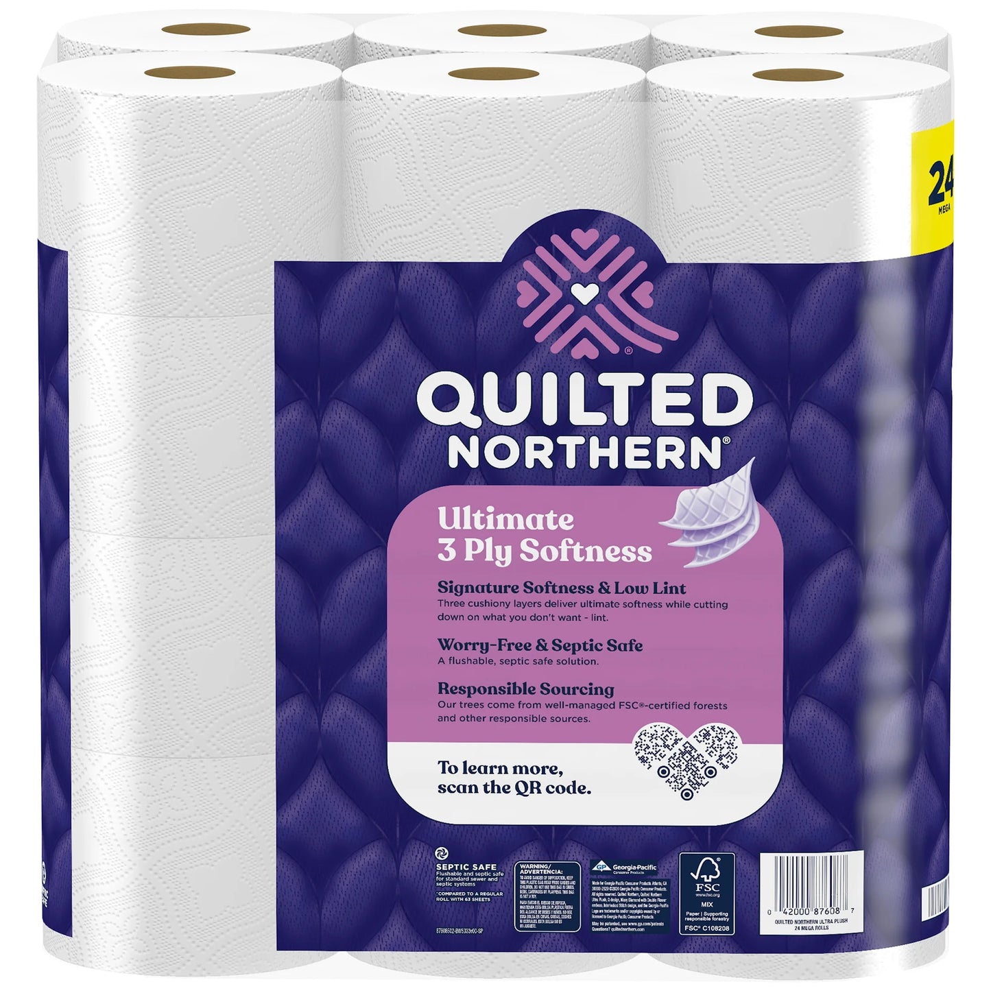 Ultra Plush 3-Ply Toilet Paper, 24 Mega Rolls