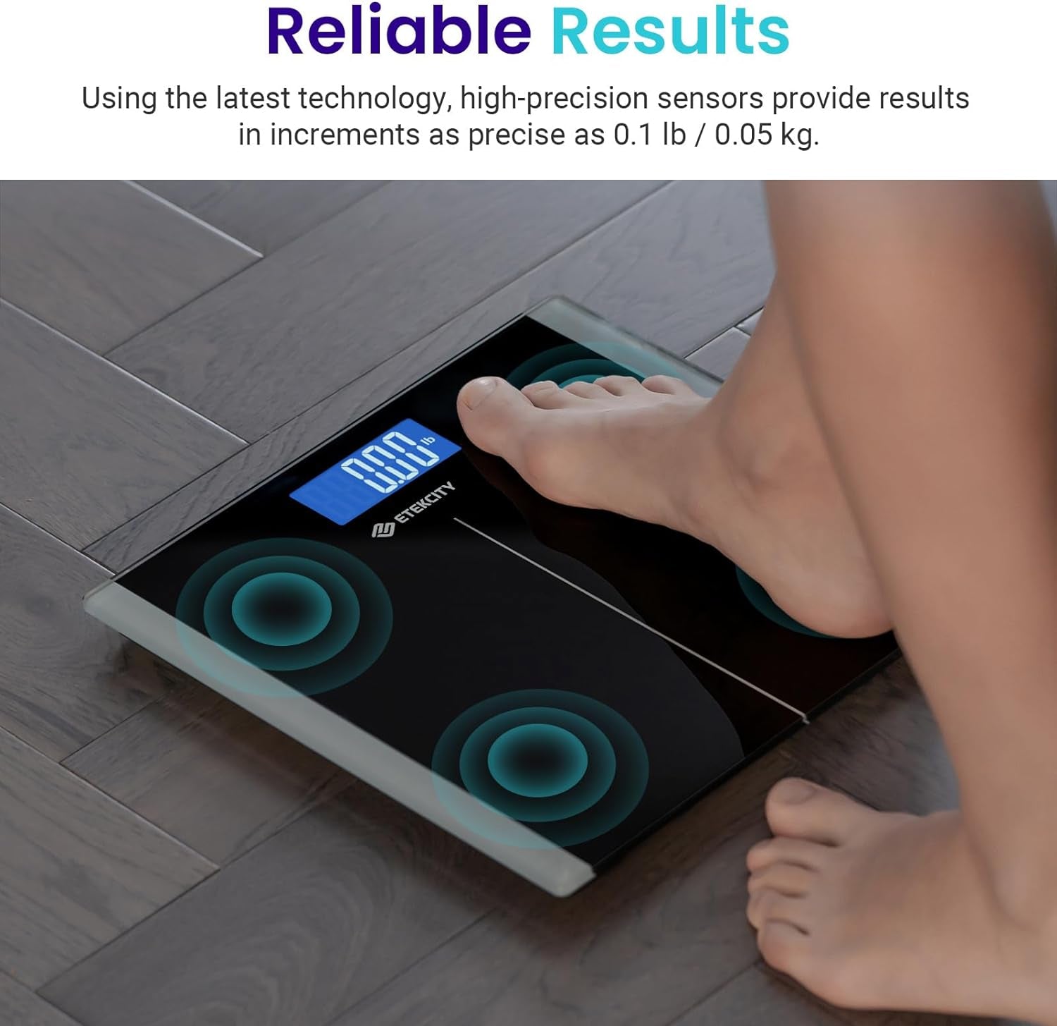 Bathroom Scale for Body Weight, Highly Accurate Digital Weighing Machine for People, Large Size and Backlit LCD Display, 6Mm Tempered Glass, 400 Pounds