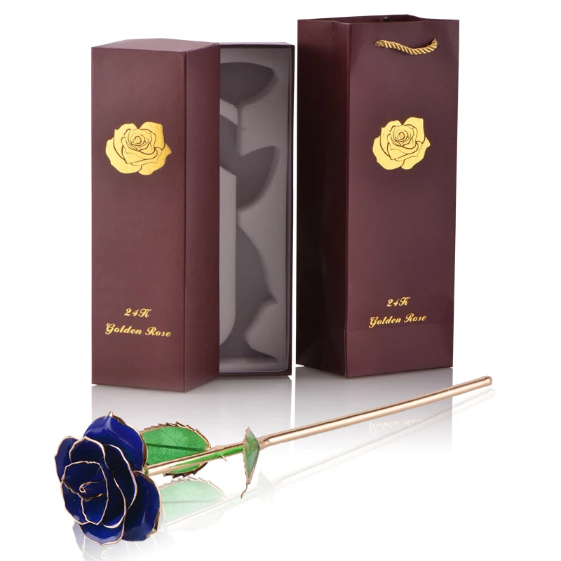 Gifts for Women 24K Gold Dipped Rose with Stand Eternal Flowers Forever Love in Box Girlfriend Wedding Valentine Gift for Her